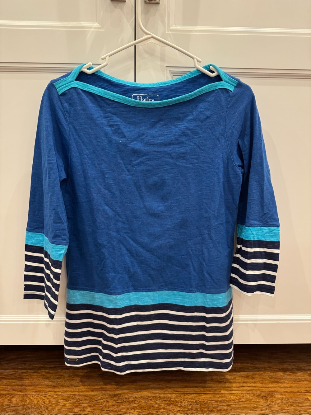 Hatley Blue Stripe Women's 3/4 Sleeve Top